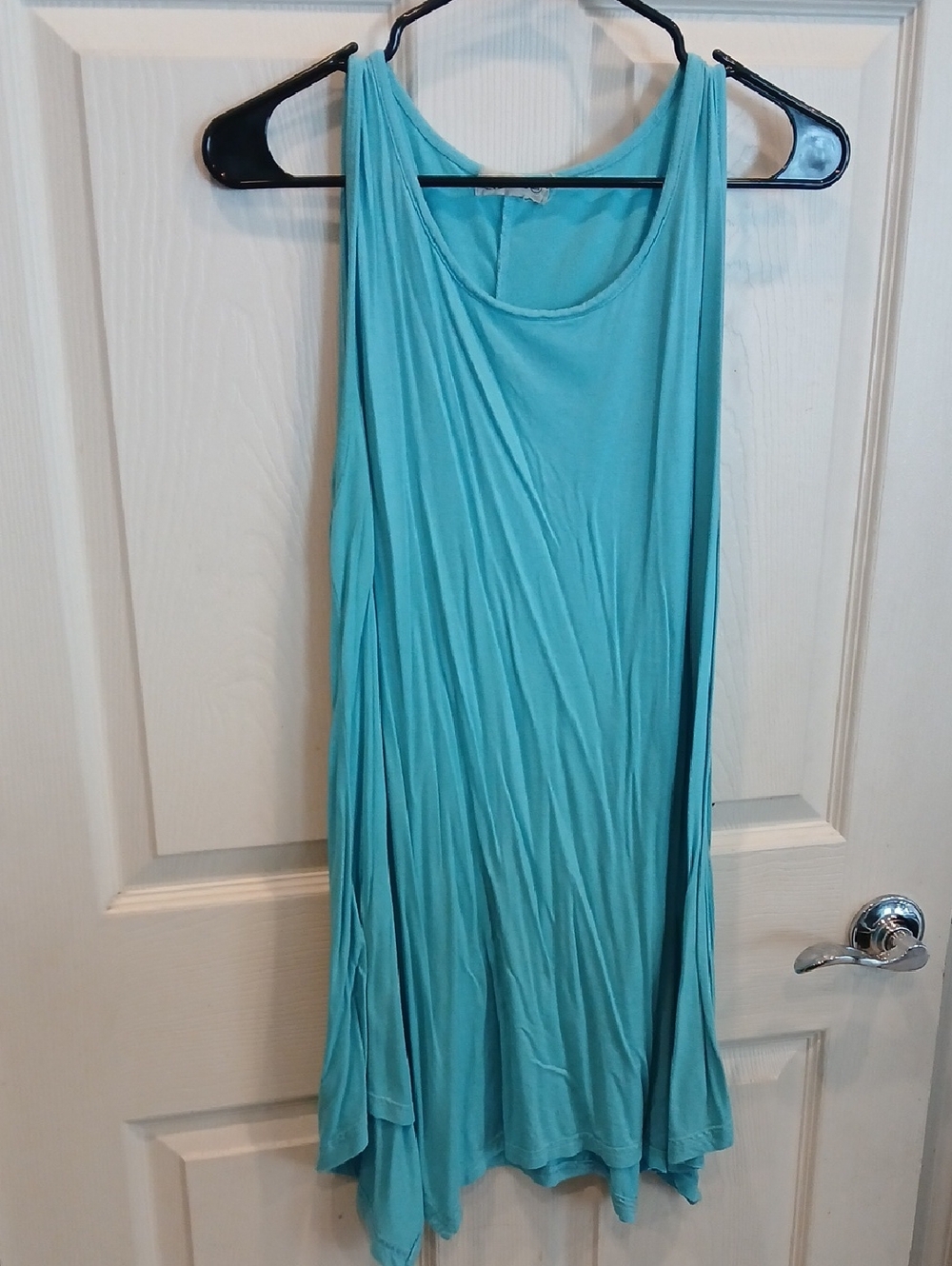 5/25 Asymmetrical Tank Swing Dress/Tunic in Aqua Blue
